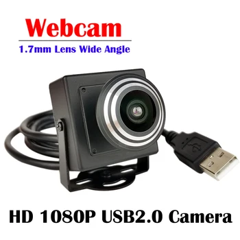 HD 1080P USB Webcam 1,7 mm Plataus Kampo Fisheye Objektyvas, CMOS OV2710 uv-C OTG, USB Kamera, Kompiuteris PC 
