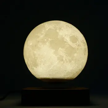 Magnetic Levitation LED Mėnulis Naktį Šviesos 3D Spausdinimo Crntic Valentino Diena eative Gimtadienio Dovana RomaTouch Jungiklis Namų Dekoro