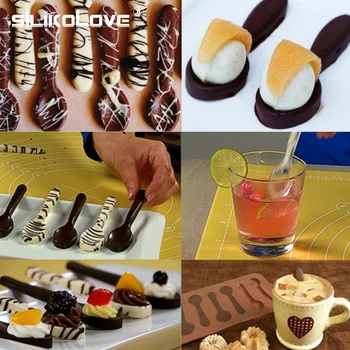 SILIKOLOVE 36pcs/Daug Šaukštas Silikono Formų Šokolado 3d Bakeware Saldainių, Sausainių Tortas Pelėsių Kepimo Įrankiai Cupcake Ruda,Didmeninė prekyba