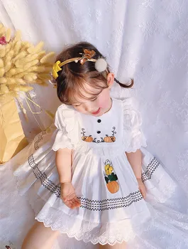 0-12Y Baby Girl Vasaros Rudens Turkijos, ispanijos Balta Moliūgų Lolita Princesė Suknelė Mergaitėms Atsitiktinis Halloween Party Dress