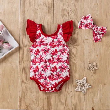 0-18Months mielas Tortas sijonas kostiumas babykleding Naujagimiui Baby Girl Pynimas Gėlių Spausdinti Romper Suspender Sijonai Nustatyti Komplektus M4