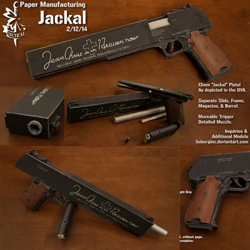 1:1 Masto 454 Sacull Pistoletas, Popieriniai Papercraft Gun 