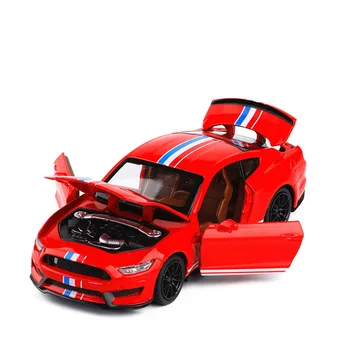 1/32 SHELBY GT350 Automobilių Sporto Modeliavimas Žaislas Automobilio Modelį Lydinio Traukti Atgal, Vaikų Žaislai, Originali Licencijos, Renkant Dovaną Transporto priemonės