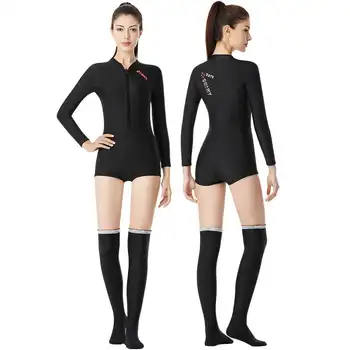 1,5 MM Gero Neopreno Bikini Hidrokostiumą, UV Apsauga ilgomis Rankovėmis Nardymo Kostiumas Plaukimo Kostiumas Banglentės, Snorkeling Kojinės Moterims