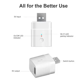 1-50pcs SONOFF Micro 5V Wifi Smart USB Adapteriu Smart eWelink App Nuotolinio valdymo dirbti su Alexa 