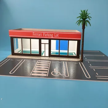 1/64 masto unlight Plastiko Kraštovaizdžio modelio automobilių stovėjimo aikštelė ir architektūros diorama ho traukinio N masto geležinkelio maketas