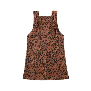 1-6Y Bamblys Baby Kid Merginos Leopard Suknelė be Rankovių Atsitiktinis Kombinezonai Vasaros Vaikų Mergaičių Kostiumai 2020 Mados Mergaičių Apranga
