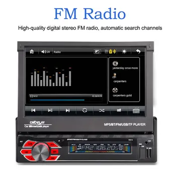 1 Din MP5 TF FM RMVB, AVI, USB Car Radio 11 Kalbų Veidrodis Nuorodą Naktinio Matymo Ciklinis Įrašymas, FLAC, WMA, SD, Bluetooth Mikrofonas