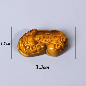 1 vnt 24*42 mm, Tigro Akis Pixiu Žavesio Dėl Karoliai Natūralaus Poliruoto Akmens Karoliukai, Išraižytas Amuletas Amatų 