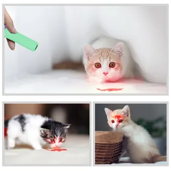 1 VNT Juokingi Pet LED Lazeris Naminių Kačių Žaislas Lazerio Šviesą Žaislas, Lazerinio Taikiklio Interaktyvi Dėlionė Projekcija Pen Dantį Stick Šviesos