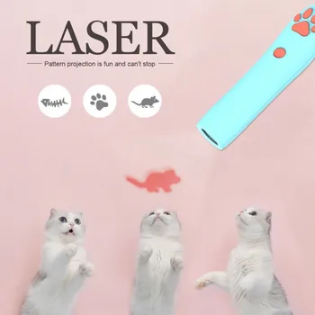 1 VNT Juokingi Pet LED Lazeris Naminių Kačių Žaislas Lazerio Šviesą Žaislas, Lazerinio Taikiklio Interaktyvi Dėlionė Projekcija Pen Dantį Stick Šviesos
