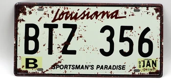 1 vnt Luizianos alavo pasirašyti plokštelę MUMS Amerikietiškų automobilių licenciją plokštelės vyras urvas garažas ženklas