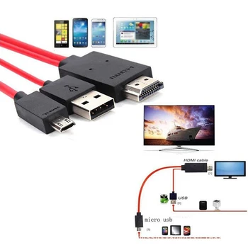 1 Vnt Micro USB Į HDMI 1080P HD TV Laido Adapteris, 