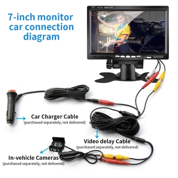 10.1 colių AV TFT LCD Automobilinis Monitorius, nešiojamų galinio vaizdo Atsargine Kamera, Ekranas 1024*600 VAIZDO ekranas 7