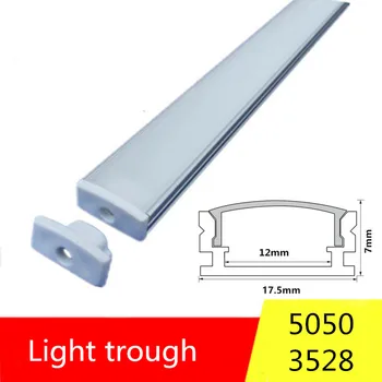 10-20 vnt. DHL 1m led aliuminio profilio 5050 5730 led nelanksti, baras šviesos diodų (led aliuminio korpusas su dangčiu