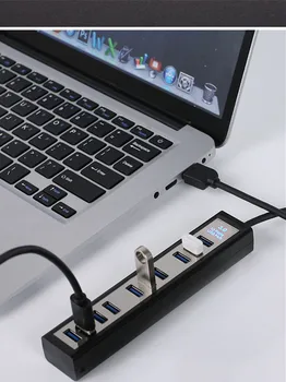10 Port Hub Hi-Speed USB Hub USB 3.0 Hub + Maitinimo Adapteris, skirtas PC Nešiojamas Kompiuteris