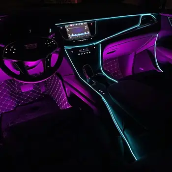 10 Spalvų pasirinktą 5M su Automobilio 12v valdytojas dekoratyvinis Led sriegis lipdukas aksesuaras Lankstaus Neono Šviesos EL Lynas Vamzdis