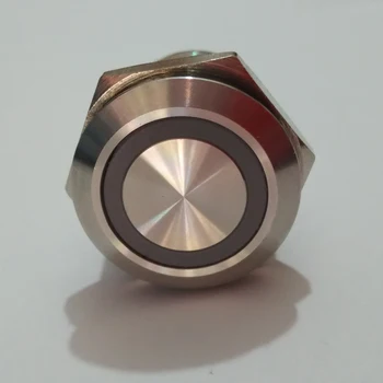 10 vienetų 19mm Žiedas Apšviestas Akimirksnį 1NO1NC Stabdžių vandal Metalo Elektros Jungiklis