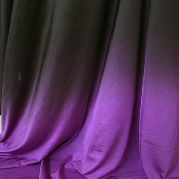 100*150cm Violetinė Juoda Violetinė Ombre trikotažo Audinys, Poliesteris Spandex Medžiaga Šokių