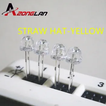 1000PCS 5mm(4.8 MM) Šiaudų Skrybėlę LED Geltonos Šviesos Spalvos LED diodų / 5MM Geltonos Spalvos LED diodas