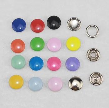 100sets/lot 4 dalis mygtukai 10mm spalvotų 16 spalvų šakės snap mygtukų fastenerd paspauskite stud mygtukus, skirtus kūdikių drabužiai FP053