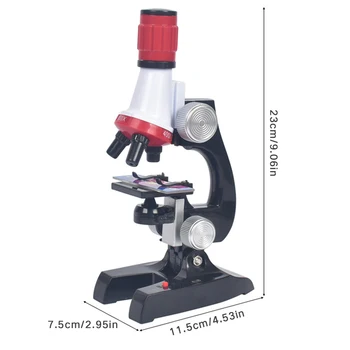 100X 1200X Mikroskopo Rinkinys Lab LED Mokslo Studentų Rafinuotas Biologinis Mikroskopas Vaikams Namo Švietimo Žaislas Naujųjų Metų Dovanos
