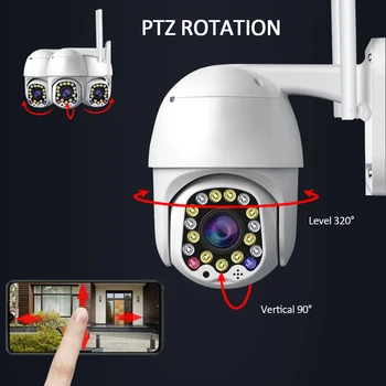 1080P Debesys Saugojimo Belaidžio PTZ) IP Camera 4X Digital Zoom Speed Dome Kamera Lauko WIFI, Garsas, P2P Stebėjimo kamerų