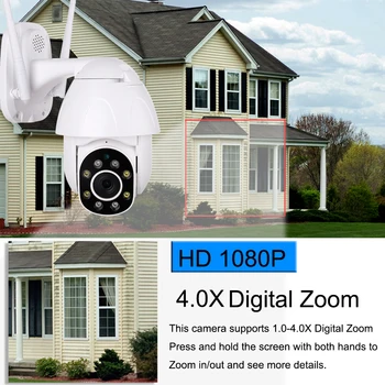 1080P Dome PTZ Kamera 1920*1080 HD Wi-fi IP Kamera Lauko Speed Dome Belaidžio ryšio Fotoaparatą 4.0 X Skaitmeninis Priartinimas Namų Apsaugos Kamera,