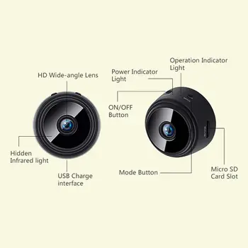 1080P HD Mini WIFI Kamera, Belaidžio Namų Saugumo Naktinio Matymo Motion Detect Mini Kamera Linijos Vaizdo įrašymo Mrico Mini Kamera