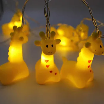10LED Kalėdų LED Styginių Šviesos Žirafa su baterijomis, Žibintai Naktį Žibintai Helovinas Kūdikių Miegamųjų Namo Apdaila Žibintai