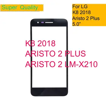10vnt/daug LG K8 2018 Aristo 2 Plius SP200 MX210 Touch Ekranas, Priekinė Stiklo plokštė Priekinės Stiklo Objektyvas K8 2018 LCD Stiklo