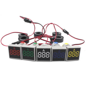 10VNT LED Skaitmeninis Ekranas AC Voltmeter Ammeter Voltų Įtampos Amperas Srovės Dažnio Matuoklis Perspėjimo Indikatorius Signalo Lemputė Testeris
