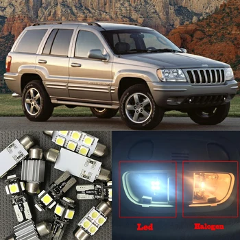 10x Canbus Klaidų, LED Interjero Šviesos Rinkinio Pakuotės 1999-2004 m. Jeep Grand Cherokee priedai Žemėlapis Dome Kamieno Licencijos Šviesos