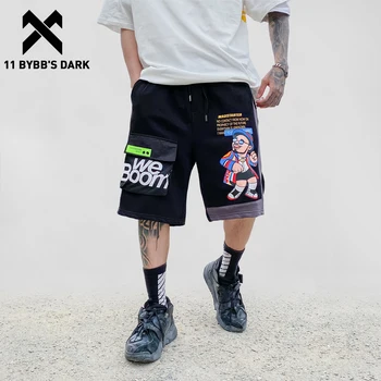 11 BYBB TAMSU Streetwear Atsitiktinis Trumpas Kelnes Harajuku Hip-Hop Juoda Poilsiu Kelnės Vyrams Mellow Dėdė Spausdinti Šortai 2020 M. Vasarą