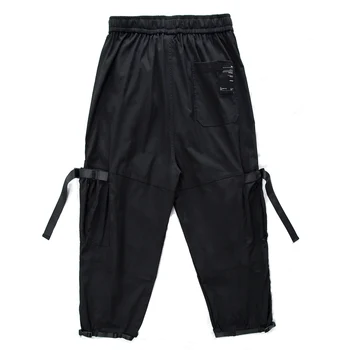 11 BYBB TAMSU Streetwear Juostelės Multi Kišenės Krovinių Ziajać Vyras Hip-Hop Taktinis Funkcija Pants Mens Juosmens Poilsiu Vyrų Kelnės