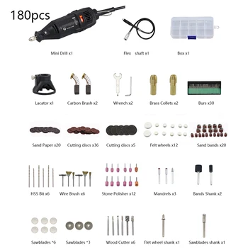 110V, 220V, elektrinių Įrankių, Elektrinių Mini Gręžtuvas su 0.3-3.2 mm Universalus Chuck & Shiled Rotaciniai Įrankiai Rinkinys Dremel Rotary Tool Kit
