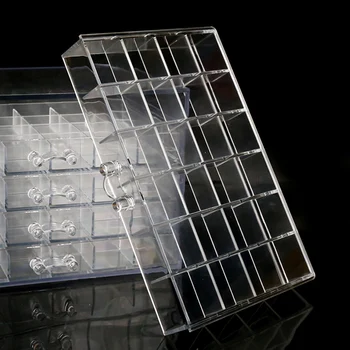 120 Tinklelis Nagų talpinimo Makiažas Organizatorius Kosmetika Nagų Dekoravimo Akrilo 5 sluoksnių Stalčių Papuošalai Display Rack plastikinę Dėžutę