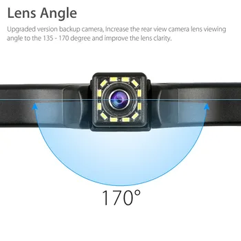12LED Licenciją Plokštės Rėmas Automobilių Kameros Universalus CCD 170 Laipsnių HD Vandeniui Naktinio Matymo Galinio vaizdo Atbulinės eigos Kamera