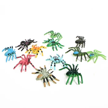 12pcs Modeliavimas Vorai, vabzdžių Modelis Voras miniatiūrinės Figūrėlės sodo puošmena priedai šiuolaikinės Helovinas Šalis Žaislai
