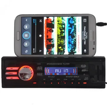 12V auto Automobilio radijas Stereo FM 5V mobiliųjų telefonų Kroviklį USB/SD/AUX Automobilių Elektronikos In-Dash 1 DIN MP3 Garso Grotuvas, nuotolinio valdymo pultas