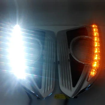 12V LED DRL Šviesos važiavimui Dieną Už Chevrolet Captiva 2016 Geltona Turnning Signalas Žibintų Bamperis lempos Akys