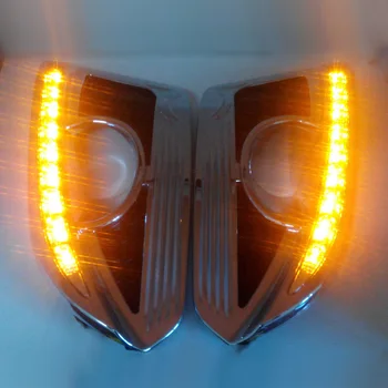 12V LED DRL Šviesos važiavimui Dieną Už Chevrolet Captiva 2016 Geltona Turnning Signalas Žibintų Bamperis lempos Akys