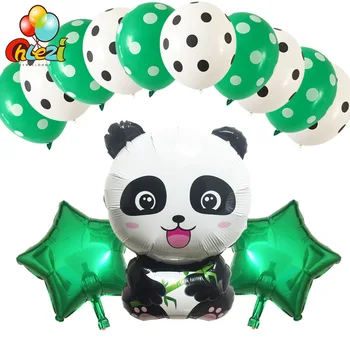 13pcs Animacinių filmų Panda Folija Balionai kūdikio Gimtadienio Apdailos Gyvūnų Panda 18 colių Star helio Balionas Nustatyti Globos Vaikams, žaislai