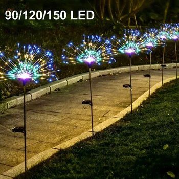 150/90 LED Saulės Fejerverkų Šviesos Vandeniui Lauko Kelio, Vejos, Sodo Dekoro Lempos