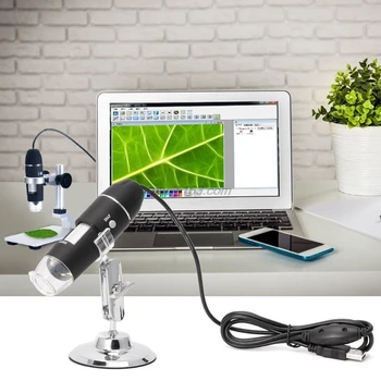 1600X USB Skaitmeninis Mikroskopas su Kamera Endoskopą 8LED didinamasis stiklas su Metalo Stovas Dropshipping