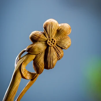 16cm Medienos Plaukų Stick Statula Staigius Boxwood Kinijos Senovės Rimuoti, Plaukų Slyvų Šukuosena Pasisekė Kinijos Gėlių Plaukų Stick