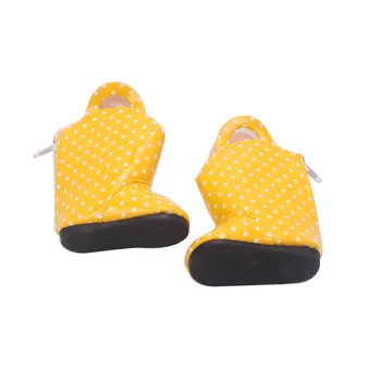 18 colių Mergaičių lėlės batai, Stilingas, geltonos spalvos vandeniui batai PU Amerikos naujagimių batų žaislai tinkami 43 cm kūdikių lėlės s102