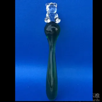 19cm Padengia Stiklo analinis kaištis kulka sekso žaislai moterims, vyro VIETOJE žalioji G kristalų analinis lesbiečių, gėjų, Skatinti išangę UŽPAKALIS žaislų Parduotuvė