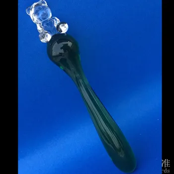 19cm Padengia Stiklo analinis kaištis kulka sekso žaislai moterims, vyro VIETOJE žalioji G kristalų analinis lesbiečių, gėjų, Skatinti išangę UŽPAKALIS žaislų Parduotuvė