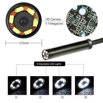1m/2m/1.5 m, atsparumas Vandeniui Endoskopą Mini HD Kamera Gyvatė Vamzdis 5.5 mm Objektyvas USB Tikrinimo LED Borescopefor 